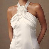 Purpdrank  Luxurious Summer Satin Party Dress Elegant Sexy Chic 3D Floral Sleeveless Corset Celebrity Guest Cocktail Evening Dress