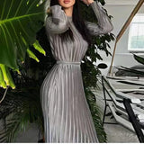 Purpdrank  Autumn Winter Women Folds Party Dress Elegant Sexy Long Sleeve Corset Evening Dress Turtleneck Graduation Gala Cocktail Dress