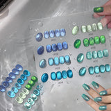 Purpdrank  4-Color Spring Summer Nails Ice Transparent Blue Glass Bead Cat Eye Gel Nail Polish Popular Whitening Versatile Upgrade Gel