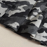 Purpdrank  Sexy Low Waist Camouflage Pleated Mini Skirts Womens 2025 New Fashion Drawstring Bandage Zipper Y2K Summer Skirt With Rivet Belt