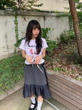 Purpdrank  Elegant Belt Black Mini Skirt Women Fashion White Mesh Patchwork Pleated Skirts Summer Harajuku Korean A Line Faldas New