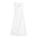 Purpdrank  Dress Summer Women's 2025 New Chic Stretch Knit Tube Top Hollow Elegant Women's Long Dress Fashion Youth Holiday Travel Dress