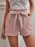 Purpdrank   Shorts Women Bow Tie Lace Up Wide Leg Shorts High Waist Pockets Casual Streetwear Summer New Fashion Loose Shorts