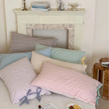 Purpdrank  Double Sided Stripes Bow Pillow Case 48x74cm Soft Comfortable Covers Cotton Pillow Cover Pillow Sham for Beds Home Decoration