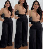 Purpdrank  Women Shiny Yellow Capris Pants High Waist Trousers Office Work Lady Full Length Summer Bottoms Capris Autumn Winter