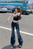 Purpdrank  Sexy Low Waist Women's Jeans Spring Summer Slim Fit Elasticity Denim Flared Trousers American Retro Streetwear Y2K Cowboy Pants