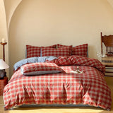 Purpdrank  New Style Yarn-dyed Washed Pure Cotton Checkered Quilt Cover Spring Skin-friendly and Breathable Duvet Cover 220x240