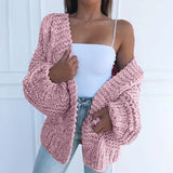 Purpdrank  Luxury Knitted Cardigan Women Lazy Sweater New V-neck Long Sleeve Cardigan Autumn Knit Coat Fashion Winter Warm Outerwear Solid