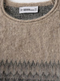 Purpdrank  European style new women's fashionable and versatile round neck long-sleeved jacquard knit sweater.