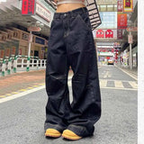 Vintage Wide Leg Jeans Women Y2K Autumn High Waist Streetwear Loose Denim Pants 4Xl Oversized Hip Hop Korean Straight Trousers