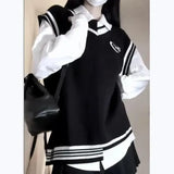 Purpdrank  V-Neck Knitted Sweater Women's Early Autumn Fashion Layering Sleeveless Mini Shoulder Vest Solid Color from Mainland China