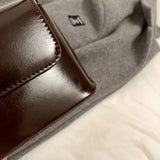 Purpdrank  Retro Women Underarm Shoulder Bag Flap Shape PU Leather Pure Color Armpit Bag 2024 New Luxury Designer Purses And Handbags