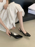 Purpdrank  Elegant White Hollow Heels for Women Fashion Square Toe Buckle Mule Shoes Luxury Brand Designer Pumps Comfort office formal shoe
