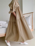 New Hooded Oversize Women's Shirts Dresses Puff Sleeve Solid Casual Loose Straight Long Dress Female Spring Autumn