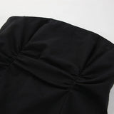 Purpdrank  Summer Elegant French Cotton and Hemp Skirt Women's High End Strapless Vest  Long Two-piece Set