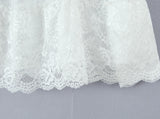 Purpdrank   Holiday White Spliced Lace Semi Sheer Long Skirt Women Bow Lacing up Elastic Waist See Through A-lined Midi Skirts Boho