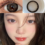 Purpdrank  Fish Brown Colored Contact Lenses for Eyes Natural Yearly Contact Lens Big Beauty Pupil Degrees Prescription Myopia