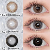 Purpdrank  OMG & Supersize Color Contact Lenses 14.0/14.5mm 6 Months Brown Lenses Gray Pupils  Black Lenses