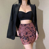 Purpdrank   High Waisted Skirts Women Sexy Cheetah Print Vintage Mini Skirts Fashion Casual Chiffon Mesh Slim Skirt Summer New