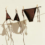 Purpdrank  New Halter Bikini Sexy Swimsuit Women Swimwear Triangle Biquini Stripe Swim Suit Button Bodysuit Push Up Bathingsuit Beachwear