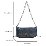 Purpdrank  Rhinestone Appliqued Chain Shoulder Crossbody Bags For Women Luxury Designer Purses And Handbags Wedding Dinner Party