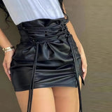Purpdrank  Women's Sexy Lace-Up High Waist Bodycon Skirt