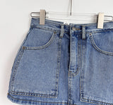 Purpdrank  Summer Vintage Denim Women's Sexy Mini Skirts Pockets 2025 New High Waist Button Casual A-line Wrap Short Skirts Female