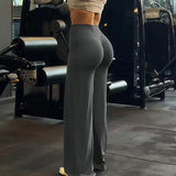 Purpdrank  Pilates Straight Yoga Pants Women's New Straight-Leg Hip-Lifting Slimming Fitness Sports Tight-Fitting Fitness Hip-Lifting Pants