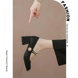 Purpdrank  Branded Pumps 2025 Lolita Shoes Chunky Sandals Gold  Heels All-Match Shallow Mouth Square Toe Slip On Clogs for Women Fashion Sp