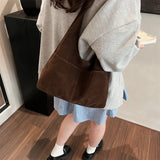 Purpdrank  2-IN-1 Underarm Shoulder Bag Sets For Women Faux Suede Multi Pockets Large Capacity Shopper Tote Bag 2025 Latest Handbags