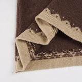 Purpdrank  Vintage Folk U Neck Long Sleeve Casual Loose All Match Sweater Women Jumpers