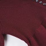 Purpdrank  Casual Basic Ribbed Knitted Sweater Solid V-Neck Button Front Long Sleeve Pullover Women Autumn Winter Y2K Streetwear Lady