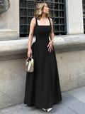 Purpdrank  Sleeveless Backless Bodycon Zipper Straps Pleated Long Dress Solid Sexy Elegant Maxi Dress Party Club Prom Summer Outfit
