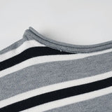 Purpdrank  American Retro Contrast Color Slash Neck Long Sleeve Loose Knitted All Match Pullovers