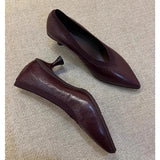 Purpdrank  Pointed Toe Women High Heels Shoes Sexy Elegant Shallow Leather Shoes  Trend Winter Fashion Dress Walking Zapatillas