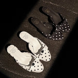 Purpdrank   New Summer Polka Dot Open Toe Woman Slippers Elegant Stripper Thin Heels Ladies Mules Slides Shoes Zapatos De Mujer
