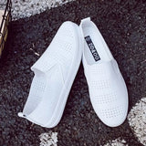 Purpdrank  Small White Shoes Slip-on Female Footwear Slip On Dress New Nurse Summer Breathable Small White Shoes Slip-on Female Footwear Su