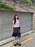 Purpdrank  Elegant Belt Black Mini Skirt Women Fashion White Mesh Patchwork Pleated Skirts Summer Harajuku Korean A Line Faldas New