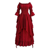 Purpdrank  Wide Hem Dress Bell Sleeve Maxi Dress Elegant Gothic Princess Maxi Dress with Off Shoulder Design Irregular for Renaissance