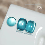 Purpdrank  6-Color 12ML Sea Blue Cat Eye Gel Nail Polish Adhesive Autumn Blue Glass Bead Cat Eye Nails Nail Art Nail Supplie