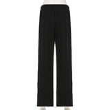 Purpdrank  Casual Digital Print Color Block Loose Sweatpants with Drawstring Elastic Waist Straight Leg Long Trousers for Trendy Girls