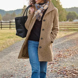 Purpdrank  Autumn Winter Popular Jackets Thickened Woolen Blends Women's Coat Mid-length Coat Wool