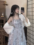 Purpdrank  Sleeveless Printed Camisole dress Summer Casual Long Princess Dress Slim Ruffles Women Party Dress Vacation
