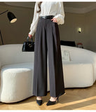 Purpdrank  High Qaulity High Waist Women's Casual Suit Pants 2025 New Office Lady Workwear Wide Leg Trousers Female Elegant Outwear Pants