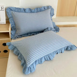 Purpdrank  Cotton Lace Pillow Cover One Pair 48x74cm Pillow Core Inner Liner Washable Bedroom Decoration Pillow Case Bedding Accessories