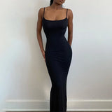 Purpdrank  Sexy Women Slip Sleeveless Long Dress Summer Backless Slim Fit Bodycon Dresses Ladies Evening Party Dresses