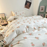 Purpdrank  Fresh Style Bedding Set 100% Cotton Bed Linen Set for Home постельное бельё набор Soft Duvet Cover Pillowcase with Bedsheets