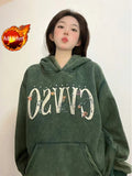 Purpdrank  Pullovers Woman Clothing Loose Text Baggy Letter Printing with Orint on Hoodies Women's Sweatshirt Hooded Promotion Goth M E Top