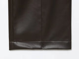 Purpdrank  European style new women's fashionable and versatile simple solid color faux leather straight leg pants
