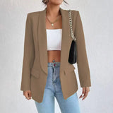 Purpdrank  Spring Blazers Women Turn-down Collar Office Lady Slim Outerwear Elegant Long Sleeve Solid Chic Jackets Women's Blazers